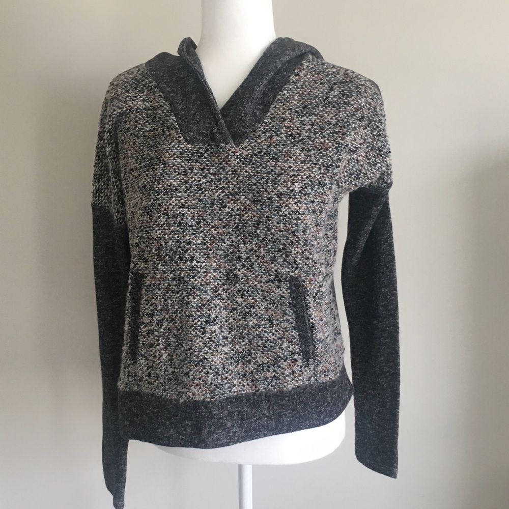 Lucky Brand hooded metallic knit sweater